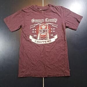 West Coast Choppers Men's Burgundy and Brown T-shirt
